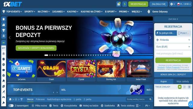 1xBet casino screenshot